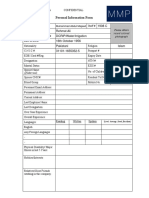 Personal Information Form: 1908 C Rehmat Ali DCRIP/Water/Irrigation 16th October 1956 Pakistani Islam 31101-1655352-5