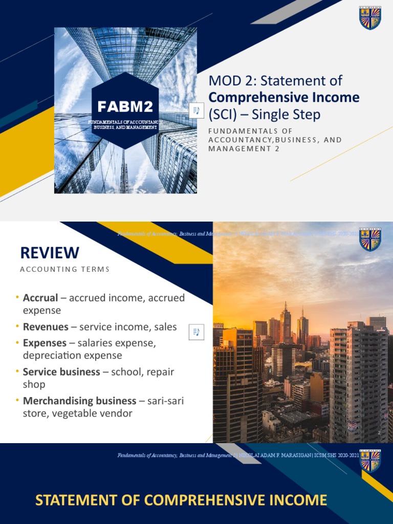M2 Statement of Comprehensive Income (SCI) | Download Free PDF | Net ...