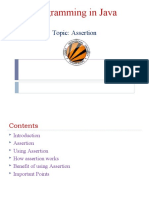 Programming in Java: Topic: Assertion