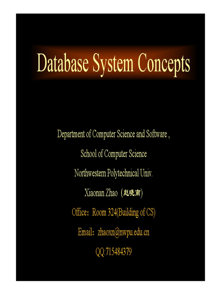 Database System Concepts Course Overview | PDF | Computers