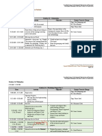 Detailed Training Schedule of Synchronous Sessions: October 12, Monday