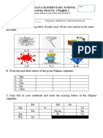 Maligaya Elementary School Activity Sheet No. 2 English 2