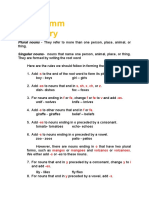 Summ Ary: Plural Nouns - They Refer To More Than One Person, Place, Animal, or