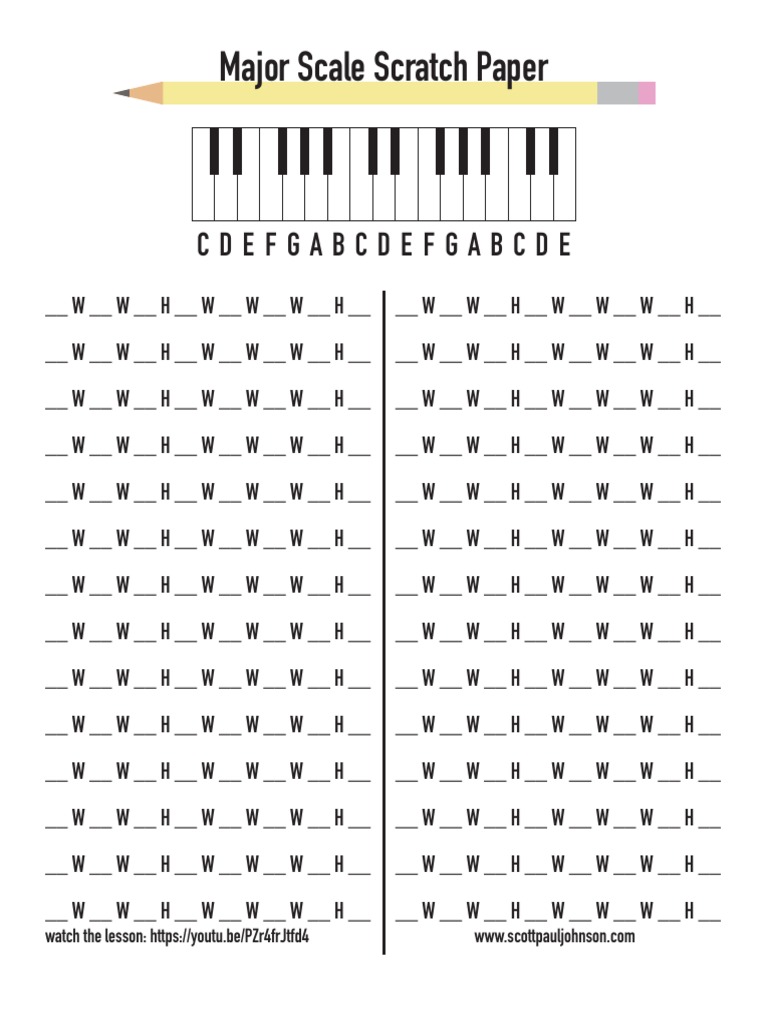 Major Scale Scratch Paper 2 | PDF