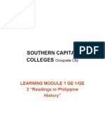 Learning Module in Readings in Philippine History PDF