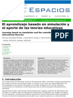 El Aprendizaje Basado en Simulación y El Aporte de Las Teorías Educativas