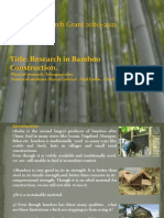 Research Grant 2020-2021: Title: Research in Bamboo Construction