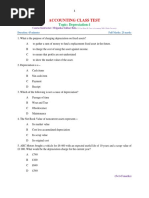 Accounting Class Test: Topic: Depreciation-1