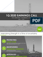 1Q 2020 Earnings Call: Rick Muncrief, Chairman & Ceo