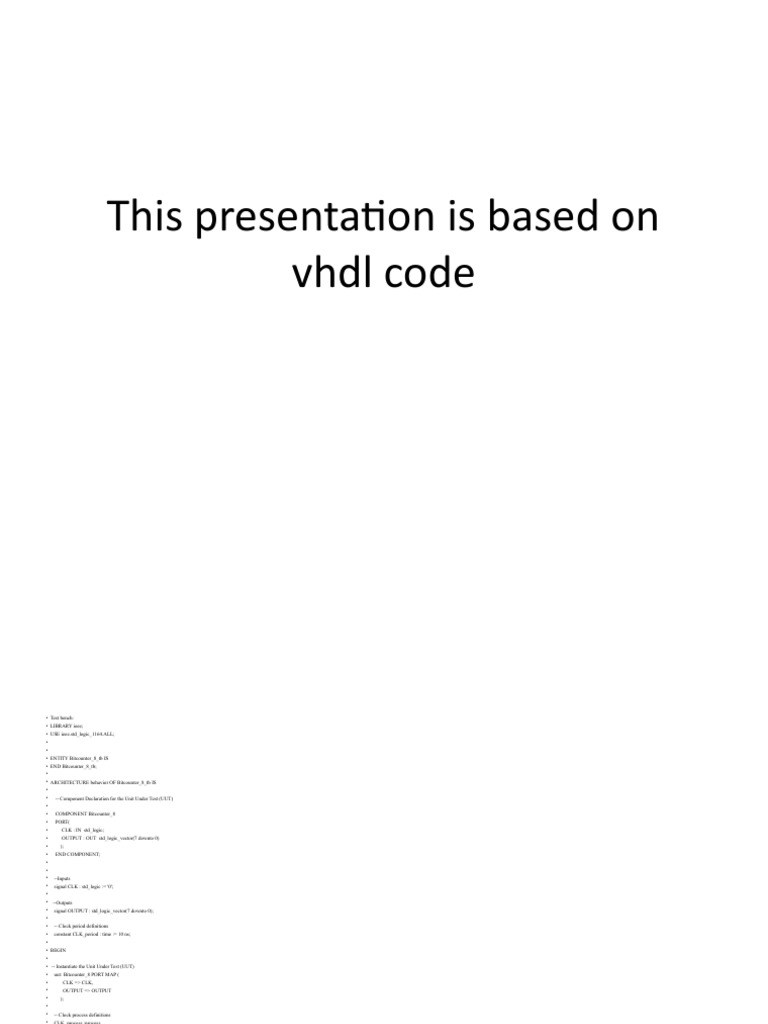 Test Bench For 8 Bit Counter | PDF