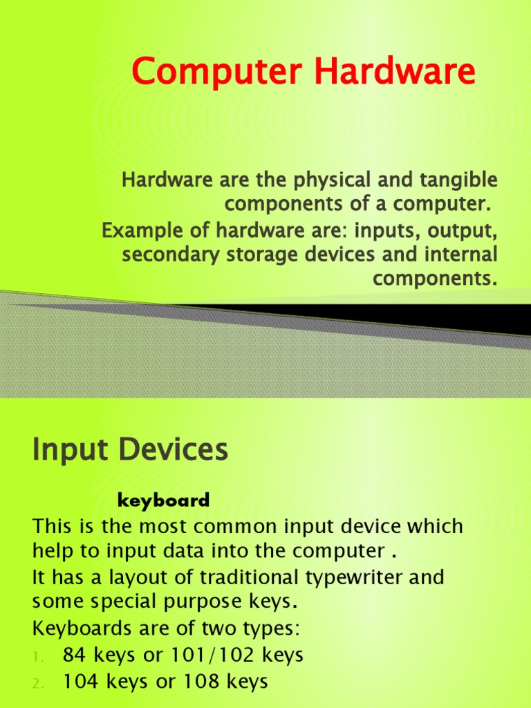 Overview of Computer Hardware Components | PDF | Computer Keyboard ...