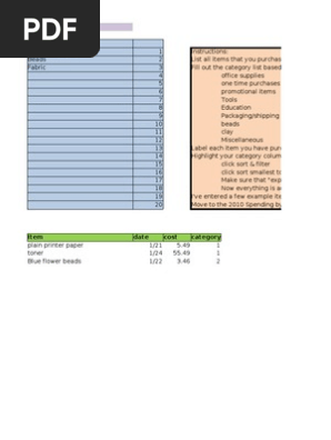 Budget Worksheet