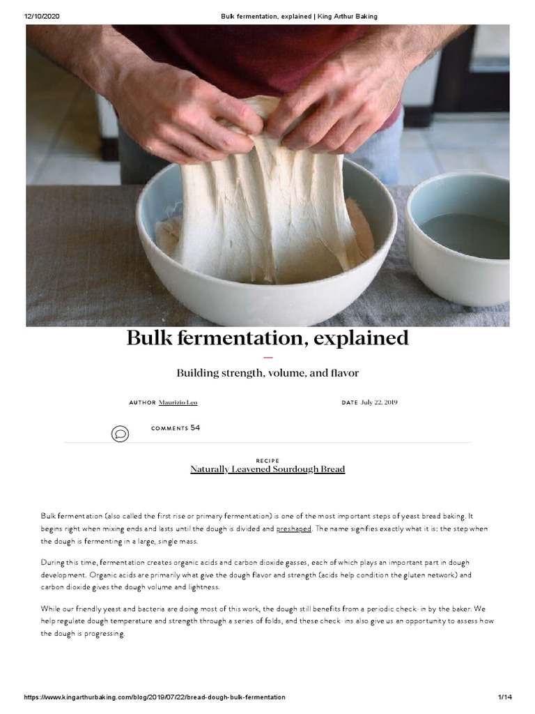 Bulk Fermentation, Explained King Arthur Baking PDF Breads Dough