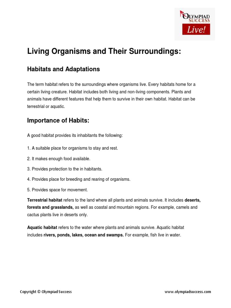 Class 6 Living Organism and Their Surroundings T PDF PDF