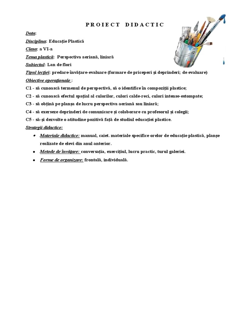 Clasa 7 Compozitia Plastica Perspectiva | PDF