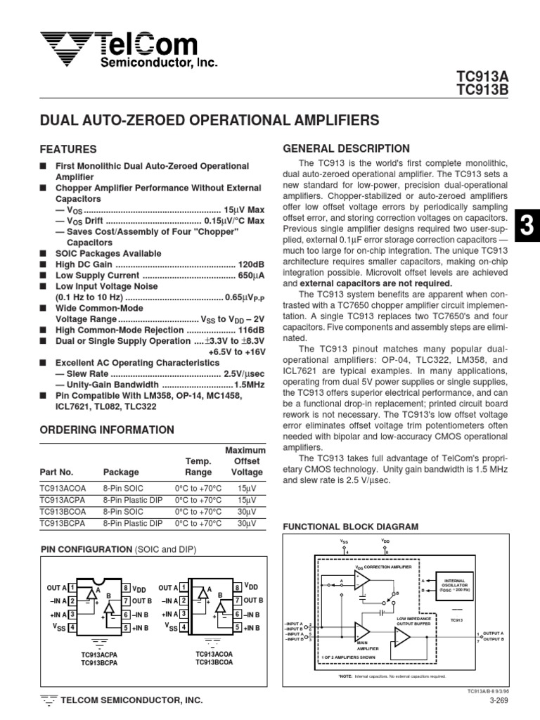 TC913A TC913B: Features General Description | PDF | Amplifier ...