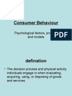 Consumer Behaviour: Psychological Factors, Process and Models