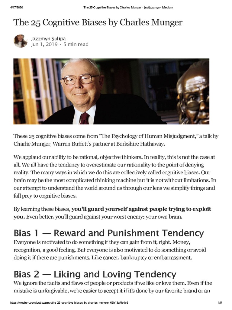 Charlie Munger 25 Cognitive Biases Pdf
