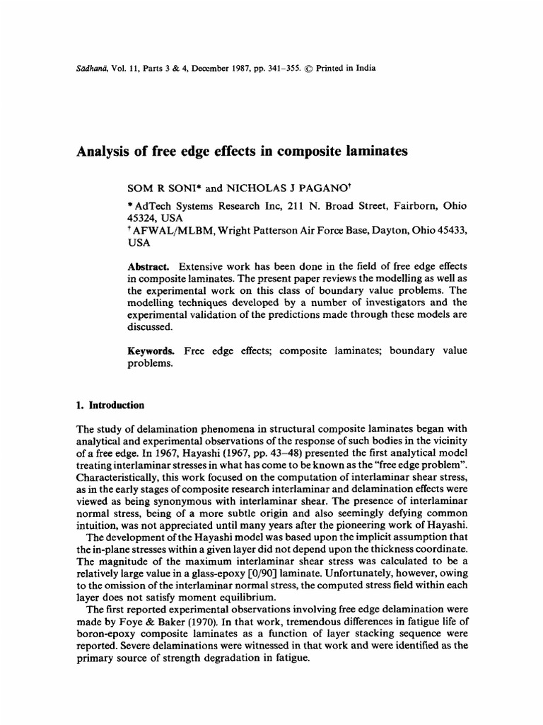 Analysis of Free Edge Effects in Composite Laminates | PDF | Stress ...
