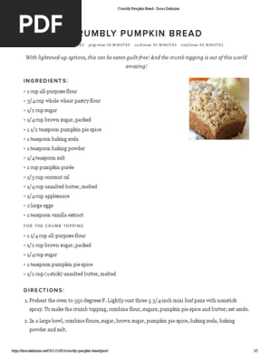 Crumbly Pumpkin Bread