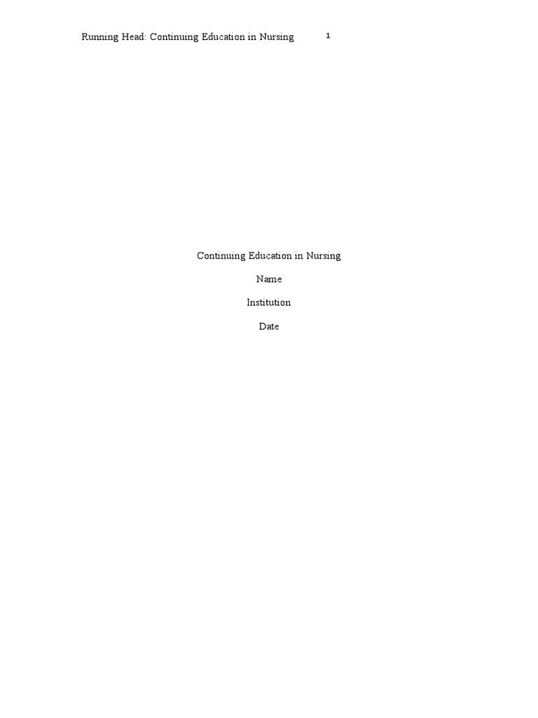Continuing Education in Nursing - Edited | PDF | Nursing | Competence ...