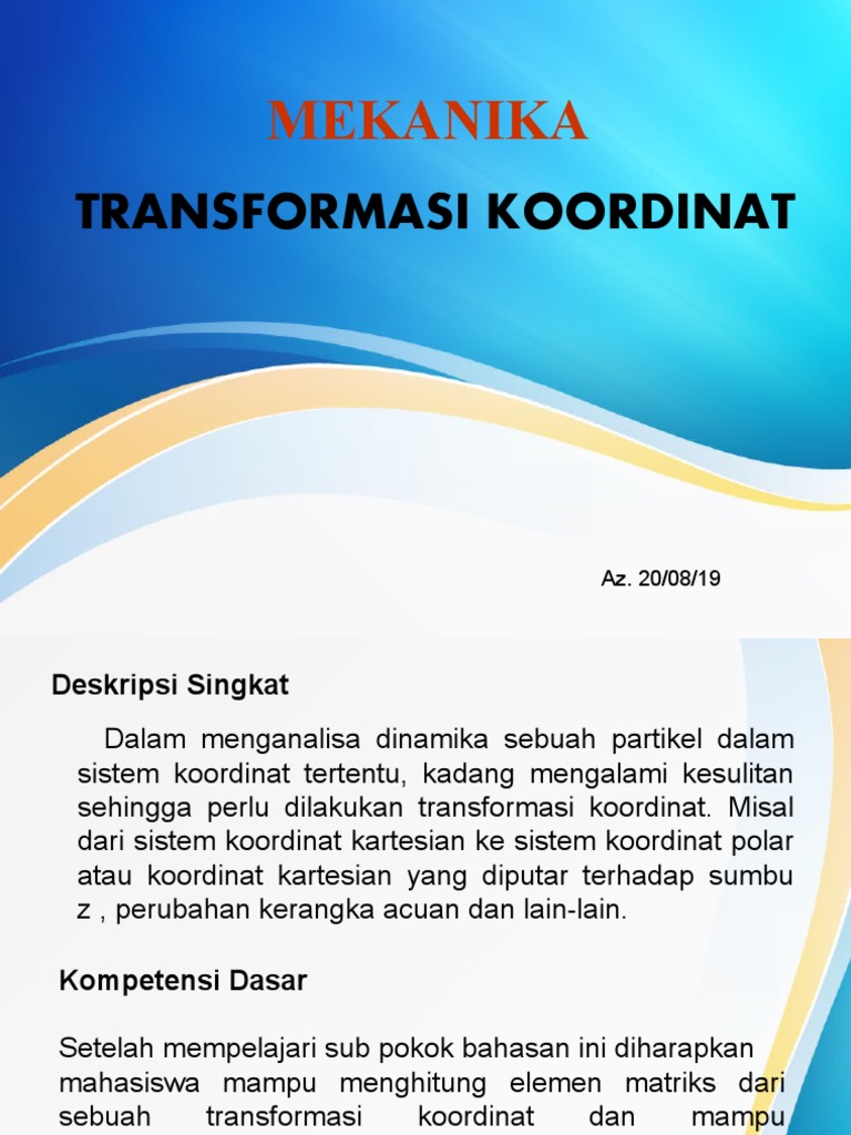 Materi Transformasi Sistem Koordinat Pdf