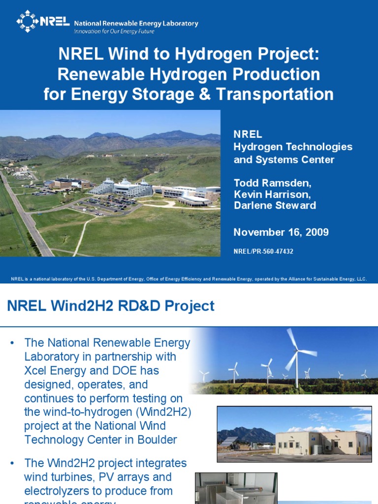 NREL Wind to Hydrogen Cost Analysis | PDF | Energy Storage | Wind Power