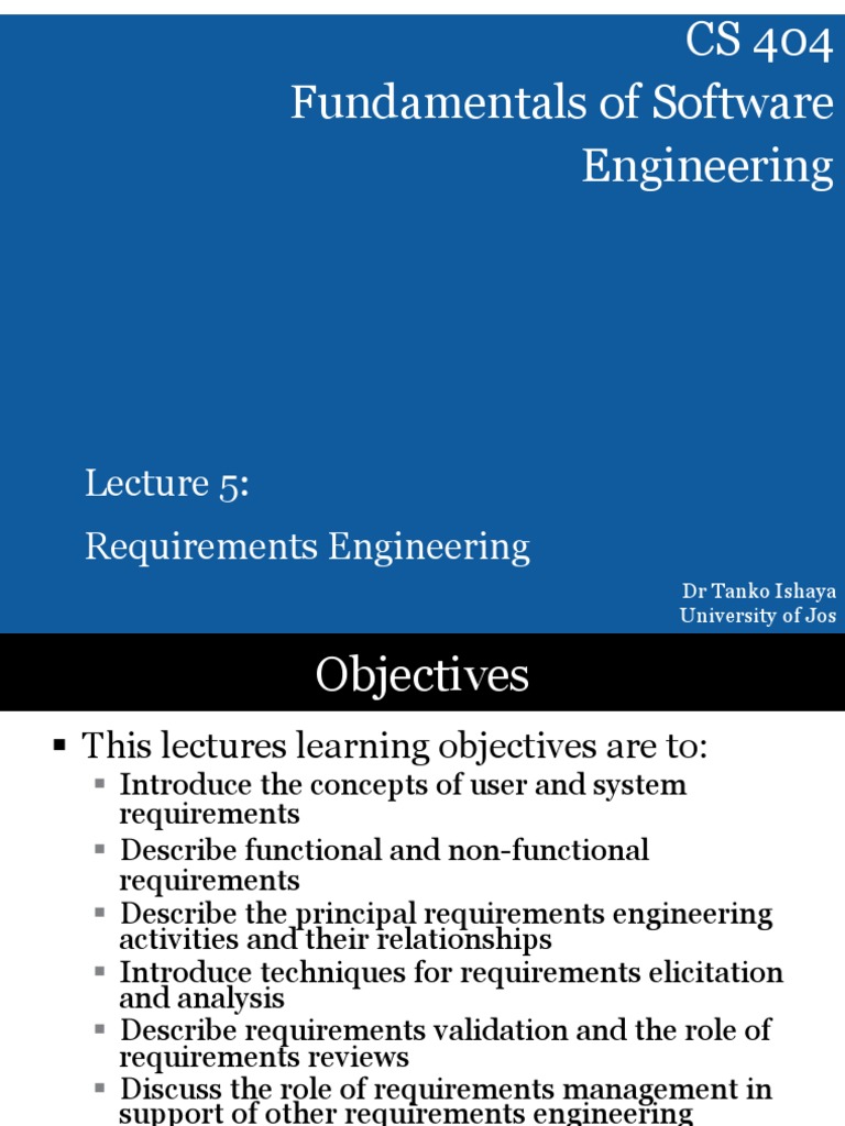 CS404 - Lecture 5 PDF | PDF | Specification (Technical Standard) | Use Case
