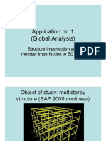 Application Nr. 1 (Global Analysis) : Structure Imperfection and Member Imperfection To EC.3-1-1