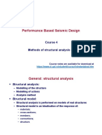 Performance Based Seismic Design: Course 4 Methods of Structural Analysis