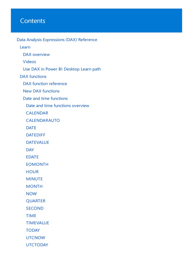 DAX Reference Guide for Power BI | PDF | Boolean Data Type | Table ...