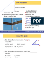 Dot Product: Today's Objective