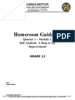 Homeroom Guidance: Quarter 1 - Module 1: Self-Analysis: A Step To My Improvement