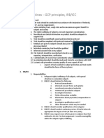 ICH E6(R2) Condensed Notes - GCP principles, IRB:IEC