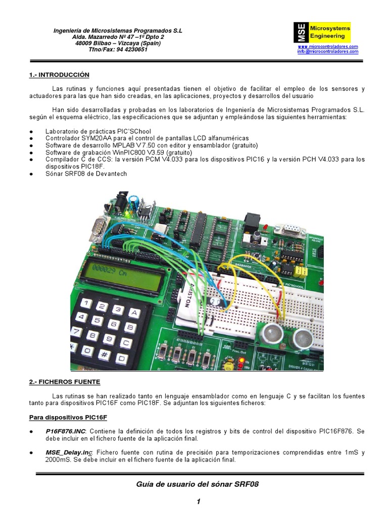 Guía del Sónar SRF08 para PICs | PDF | Archivo de computadora | Informática