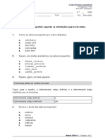 Conhecimentos Gramaticais - Diagnose - 5.ºano