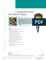 Stopwatch/Clock With Backlit Display: Features Features
