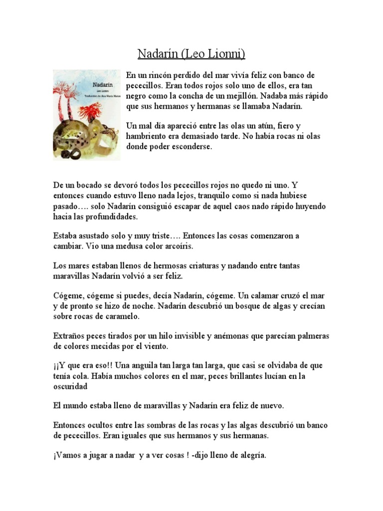 Nadarín: El pez que superó el caos | PDF | Poesía