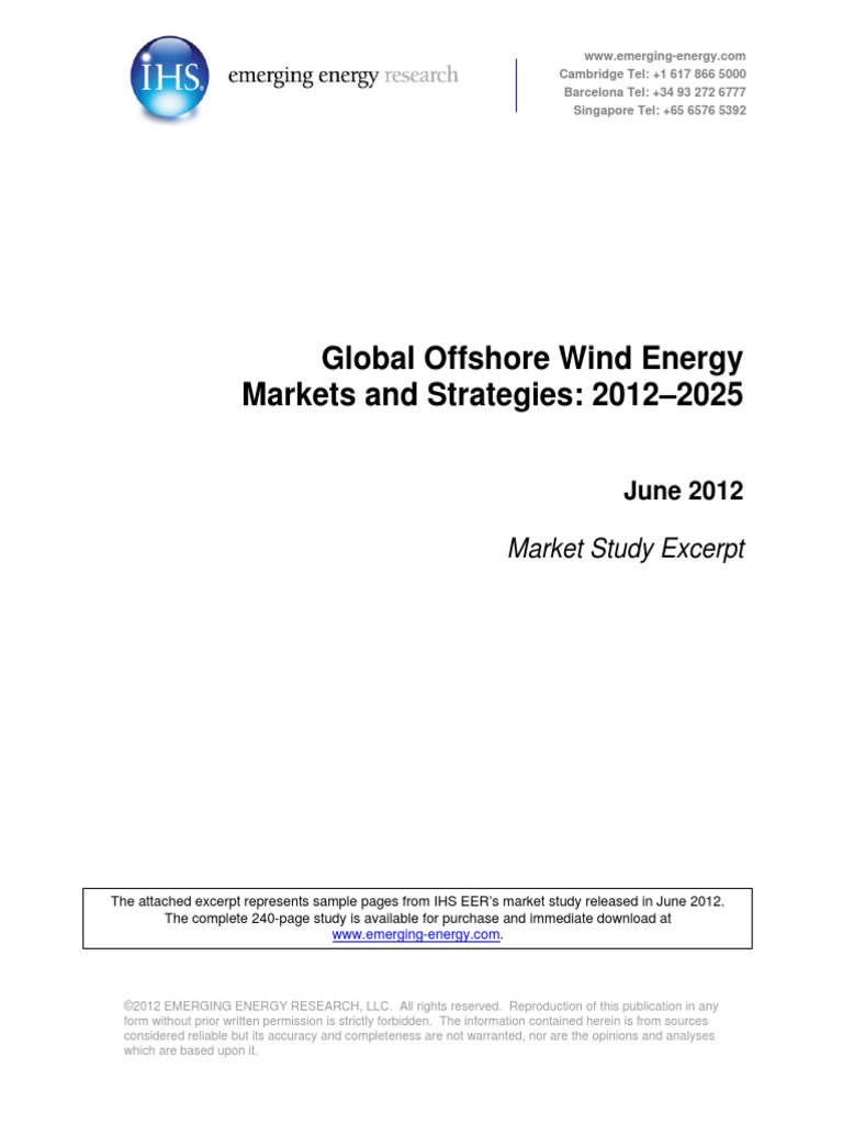 Global Offshore Wind Energy Markets and Strategies - 2012-2025 PDF ...
