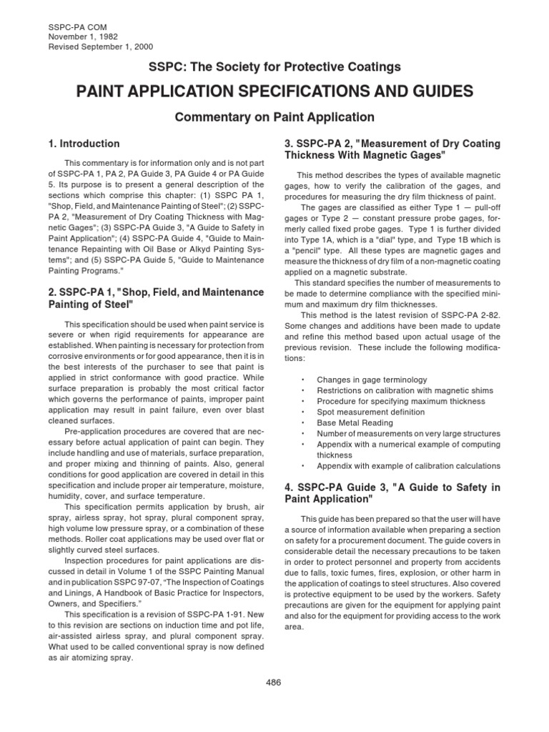 097 PAINT APPLICATION SPECS & GUIDES Paint Specification (Technical