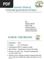 Code of Conduct, Ethics & Corporate Governance of Dabur