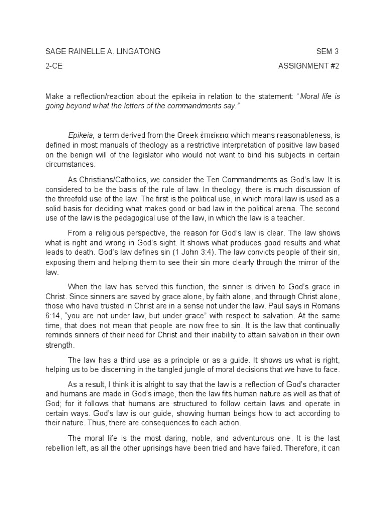 HW 2 - Sem 3 Reflection Paper | PDF | Salvation | Sin