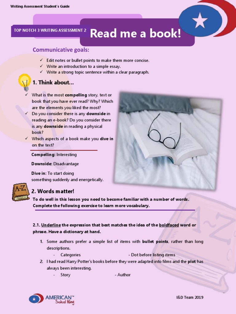 Writing Assessment Guide 2019 | PDF | Speed Reading | Depression (Mood)