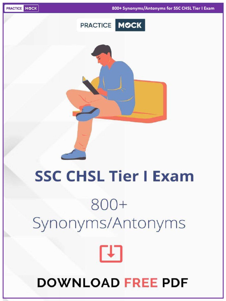 SSC CHSL Synonyms and Antonyms PDF | PDF | Superstitions