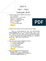 Test #1 Unit 1 - Unit 6 Total Grade: 48/59: 1. Circle The Correct Word To Complete Each Sentence