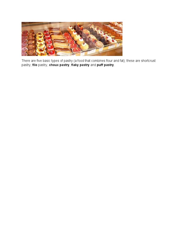 Classifications of Pastry PDF