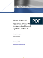 Implementation: Recommendations When Implementing Microsoft Dynamics NAV 5.0