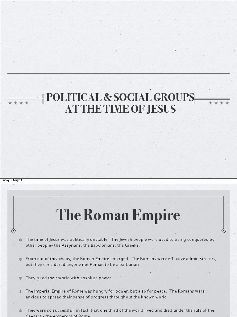 Political & Social Groups at The Time of Jesus: Friday, 2 May 14 ...