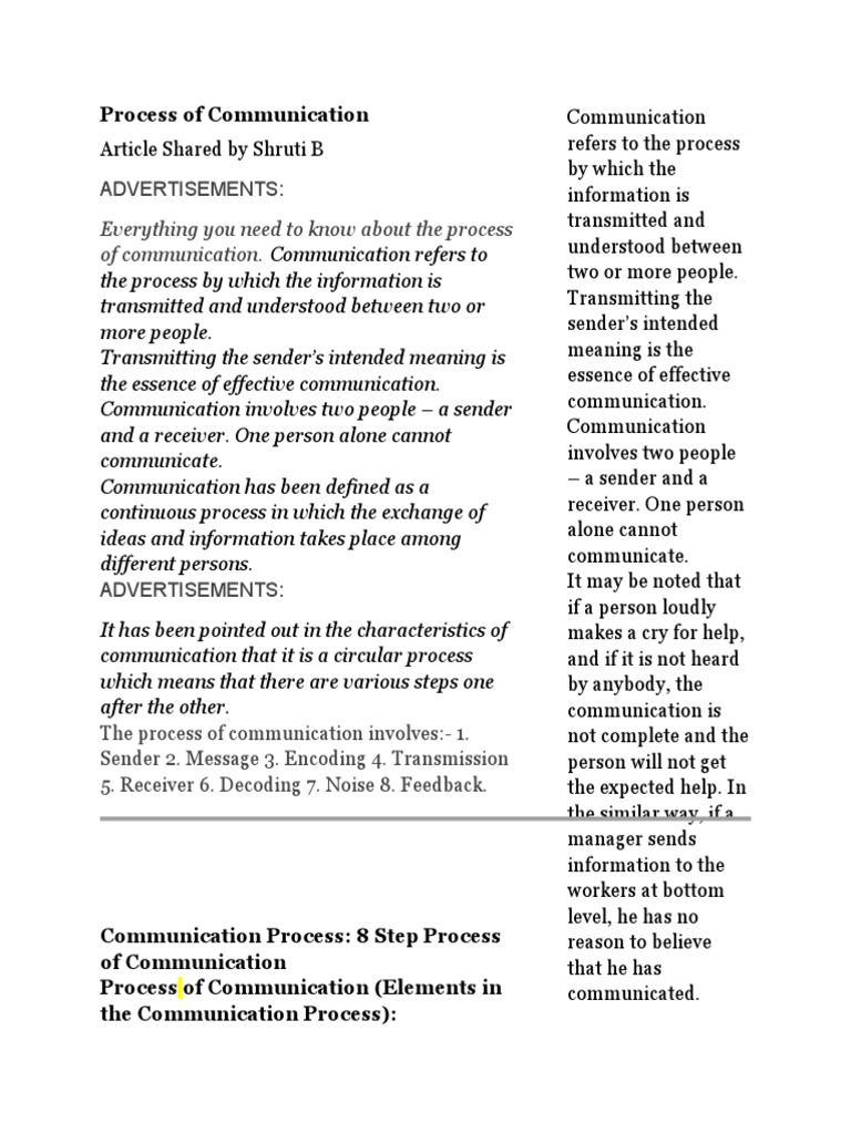 Process of Communication Information OCTOBER 16 2020 PDF Code