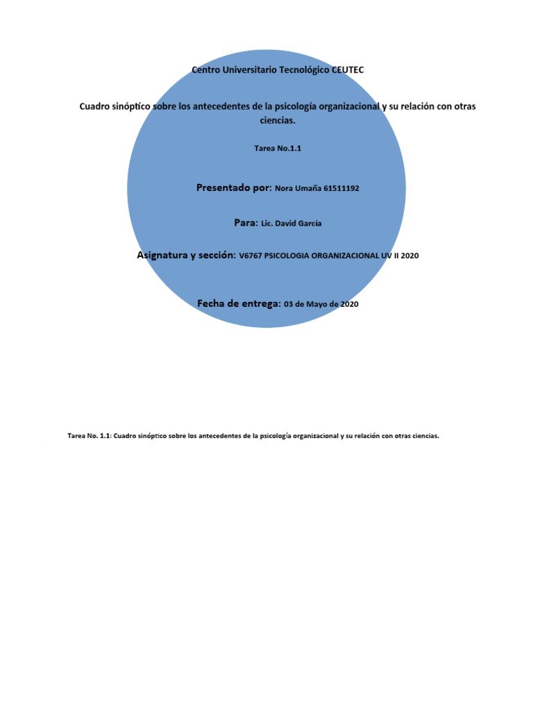 Tarea No.1.1 | PDF | Crecimiento personal y profesional | Relaciones ...